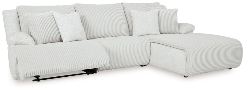 Top Tier - 3-Piece Sectional Sofa With RAF Press Back Chaise - Alloy