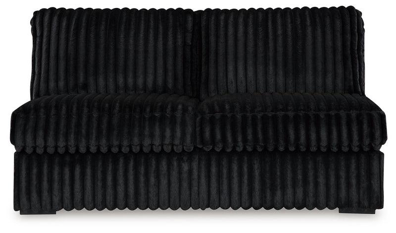 Midnight-Madness - Armless Loveseat - Onyx