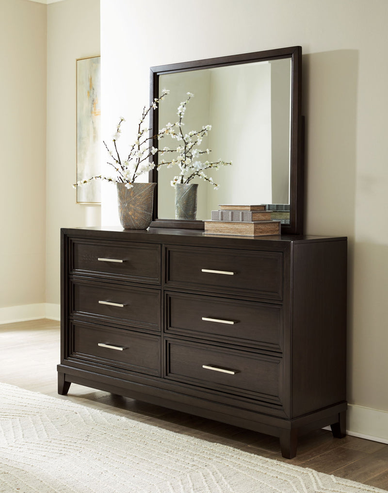 Neymorton - Dresser And Mirror - Dark Grayish Brown