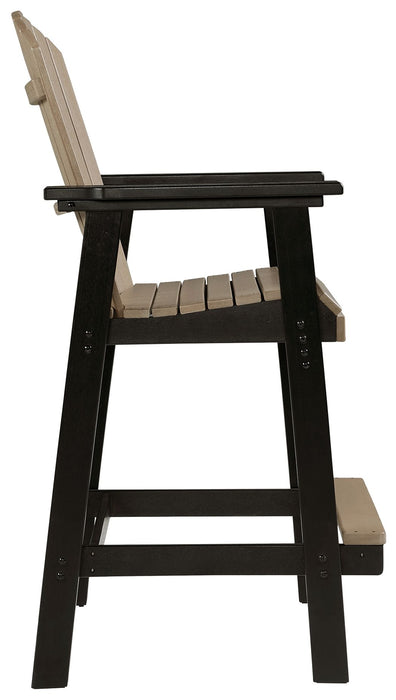 Fairen Trail - Tall Barstool (Set of 2) - Black / Driftwood