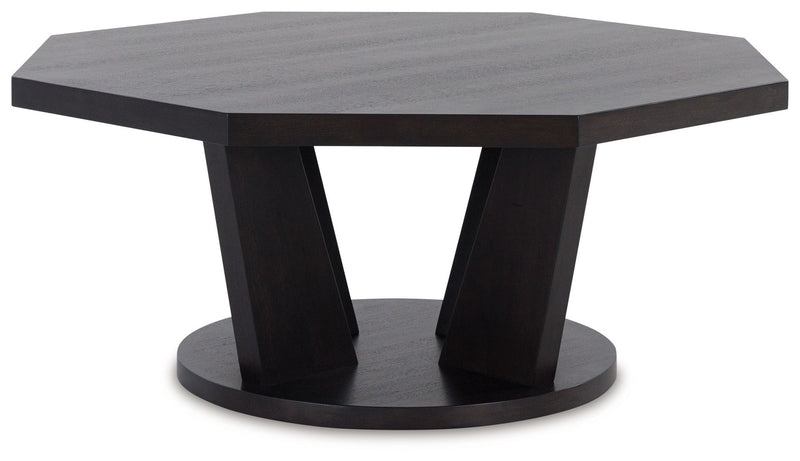 Chasinfield - Octagon Coffee Table - Dark Brown