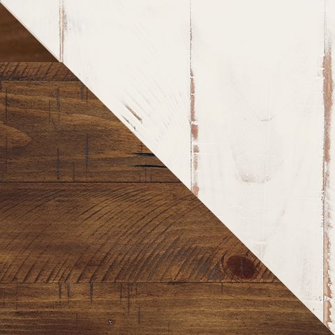 Wystfield - Rectangular End Table - 2 Doors - White / Brown