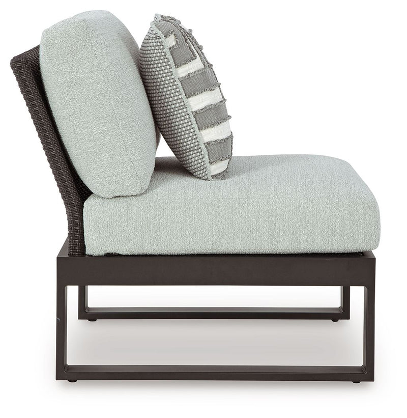 Beachloft - Armless Chair With Cushion - Black / Gray