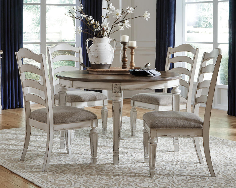 Realyn - Dining UPH Side Chair (Set of 2) - Ladderback - Chipped White