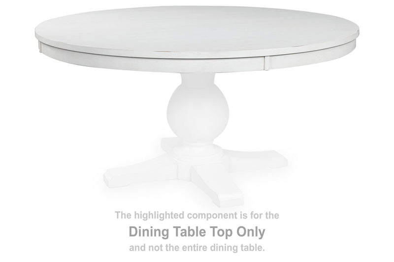 Greddinton - Round Dining Room Table Top - White