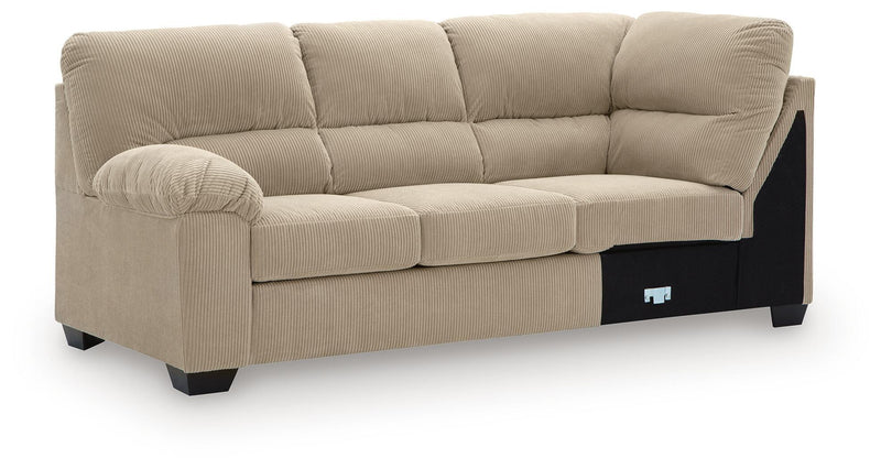 SimpleJoy - LAF Sofa With Corner Wedge - Sand