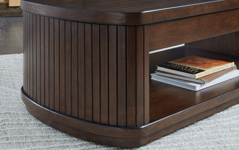 Korestone - Lift Top Cocktail Table - Dark Brown