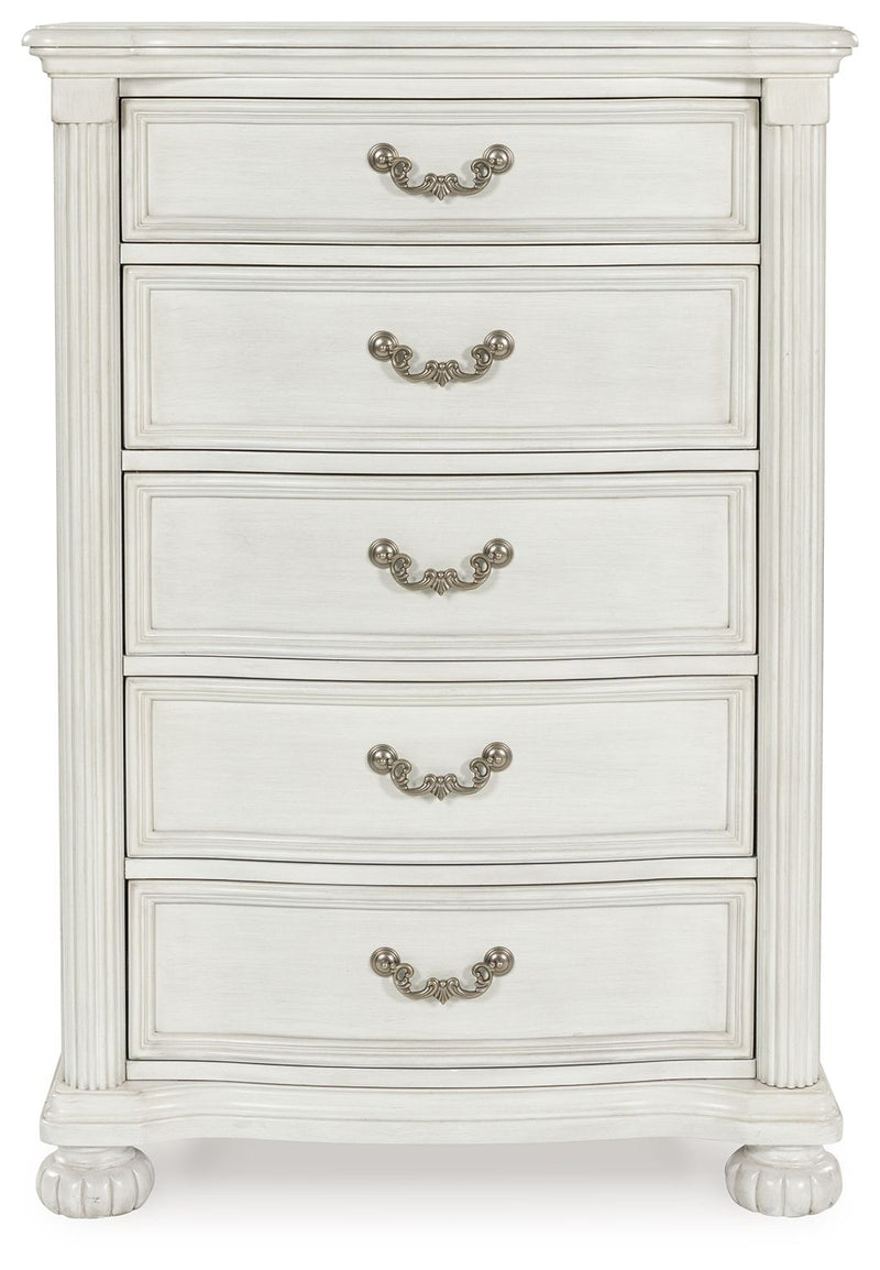 Montelaine - Five Drawer Chest - Antique White