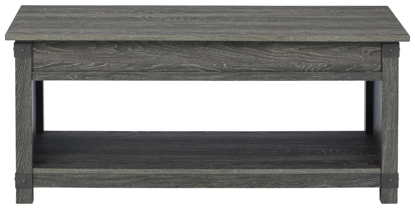 Freedan - Rect Lift Top Cocktail Table - Grayish Brown