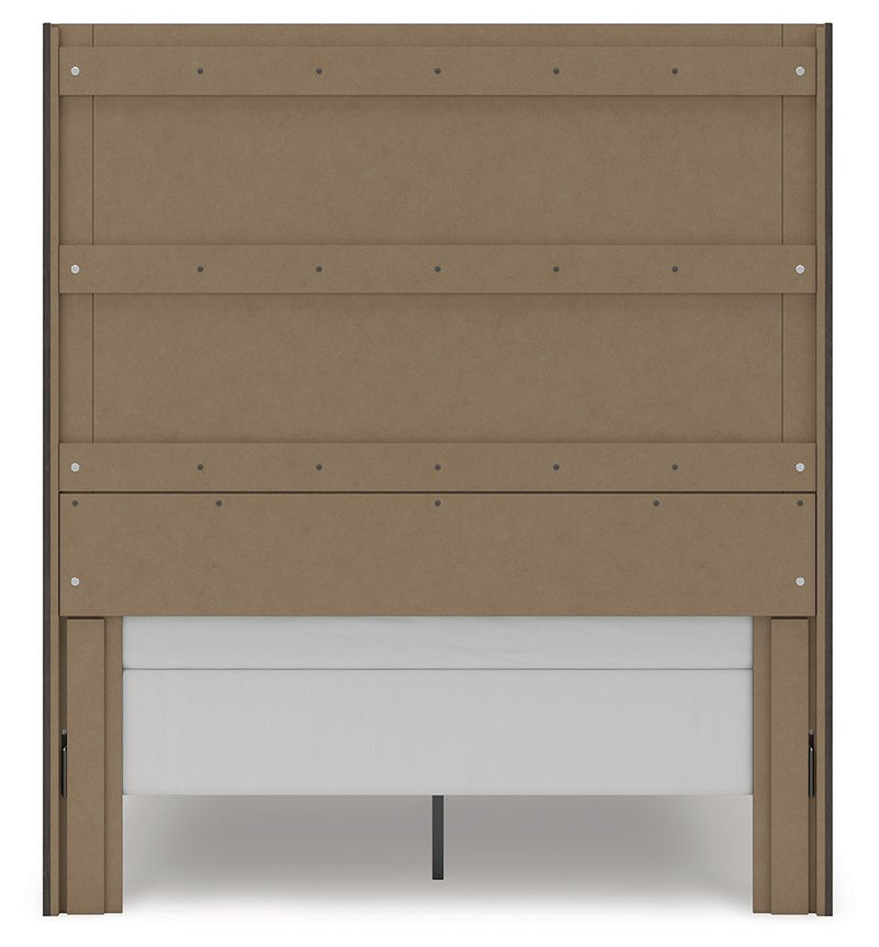 Fraluna - 3 Pc. - Queen Panel Storage Bed, Dresser And Mirror - Charcoal