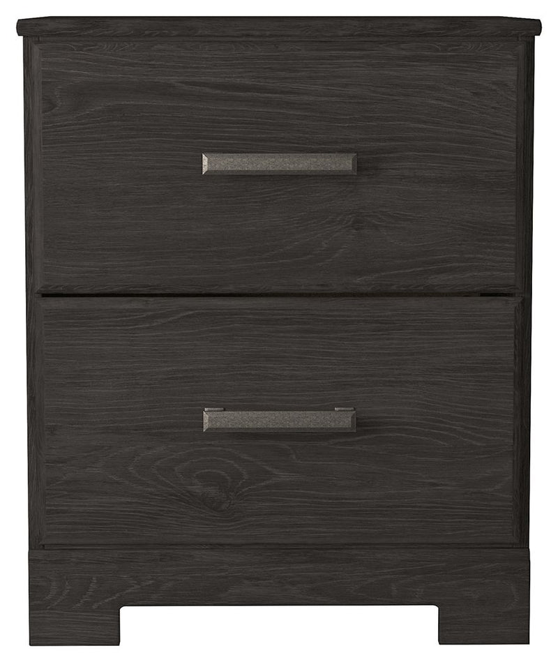 Belachime - Two Drawer Night Stand - Charcoal