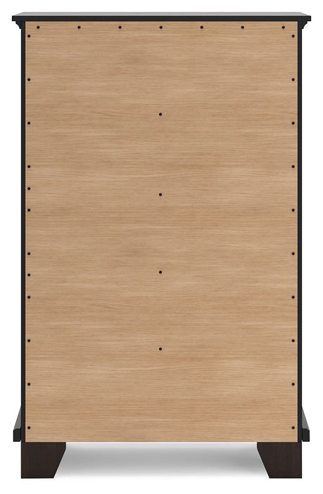 Covetown - Five Drawer Chest - Dark Brown