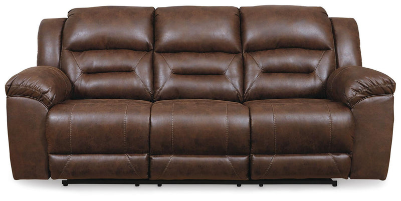 Stoneland - Reclining Sofa - Chocolate - Faux Leather