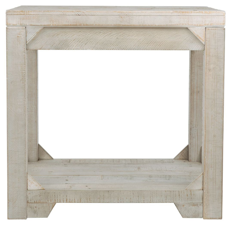 Fregine - Rectangular End Table - Whitewash