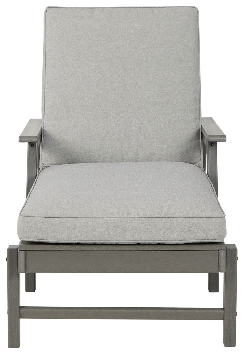 Visola - Chaise Lounge with Cushion - Gray
