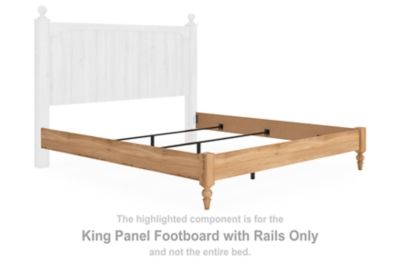 Aleaport - King Panel Footboard With Rails - Warm Brown