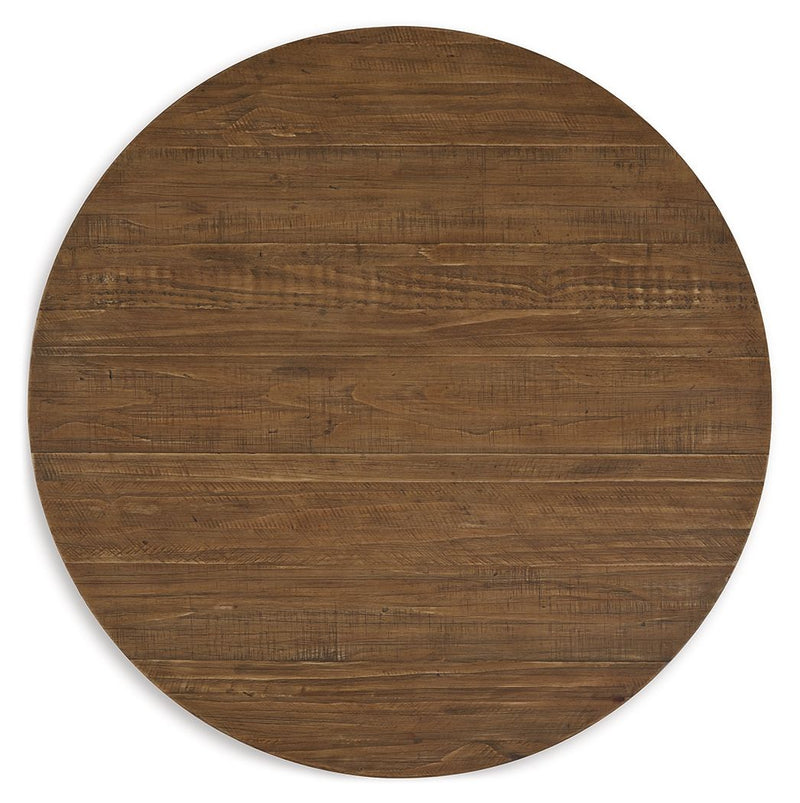 Mackifeld - Round Cocktail Table - Warm Brown