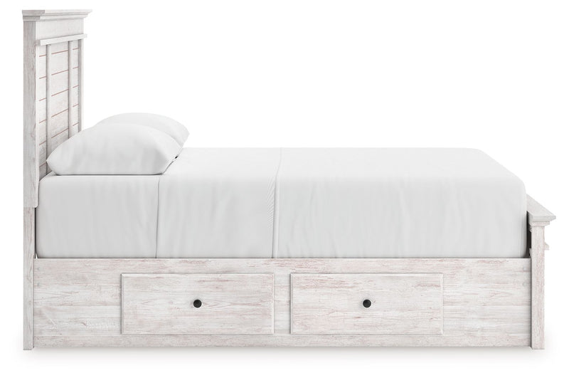 Makidern - Panel Storage Bed With Under Bed Storage Unit