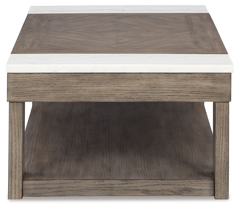 Loyaska - Lift Top Cocktail Table - Grayish Brown / White