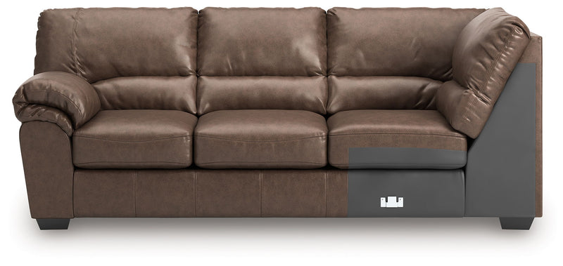 WillowBend - LAF Sofa With Corner Wedge - Umber