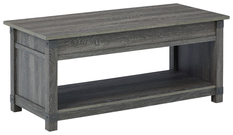 Freedan - Rect Lift Top Cocktail Table - Grayish Brown