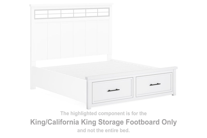 Ashbryn - King/California King Storage Footboard - White / Natural
