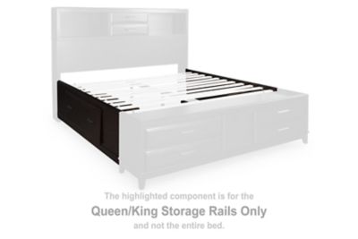 Vanmore - Queen/King Storage Rails - Dark Brown