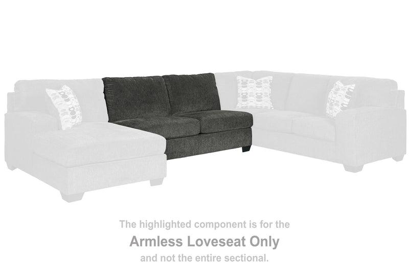Ballinasloe - Armless Loveseat - Smoke