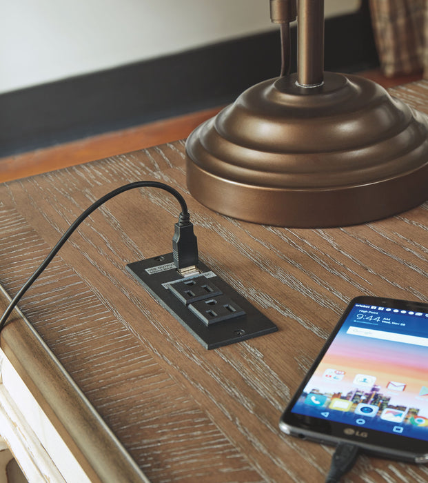 Realyn - Home Office Lift Top Desk - White / Brown