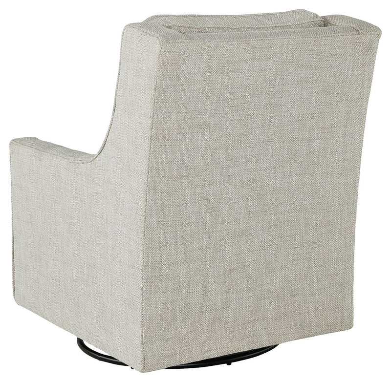 Kambria - Swivel Glider Accent Chair - Fabric - Fog
