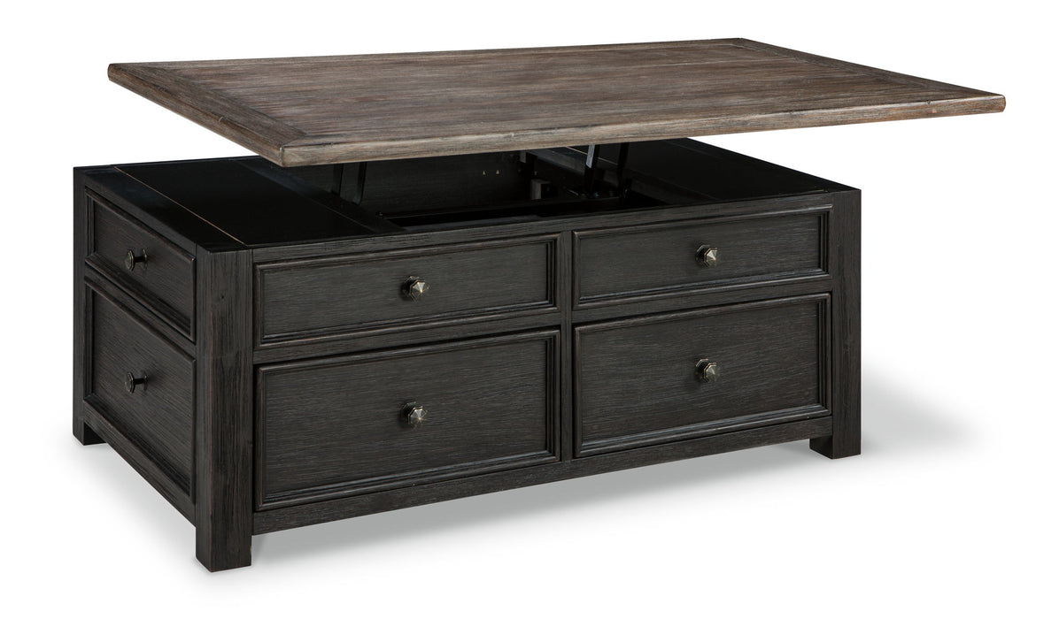Tyler Creek - Lift Top Cocktail Table - Grayish Brown / Black