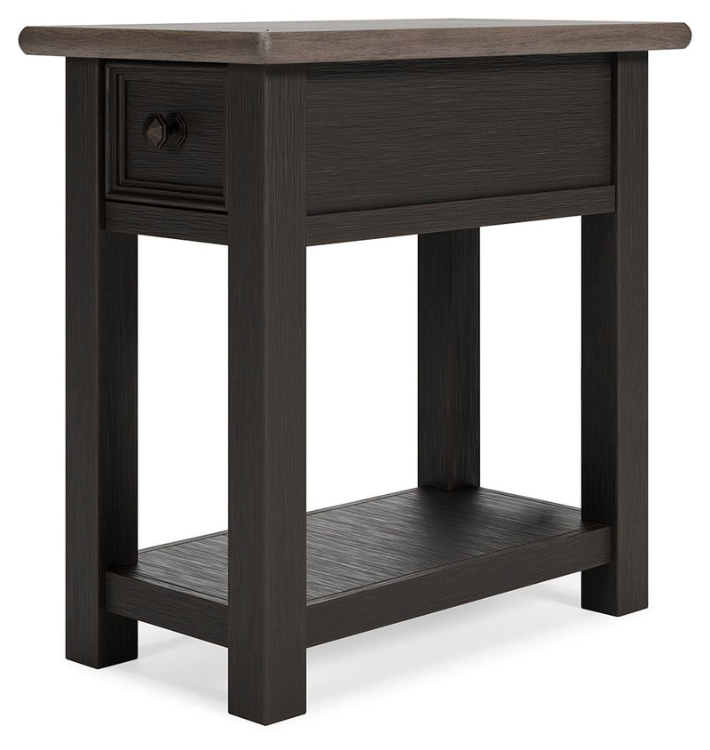 Tyler Creek - Chair Side End Table - Black / Gray