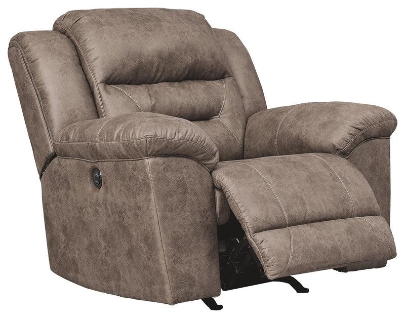 Stoneland - Power Rocker Recliner - Faux Leather - Fossil
