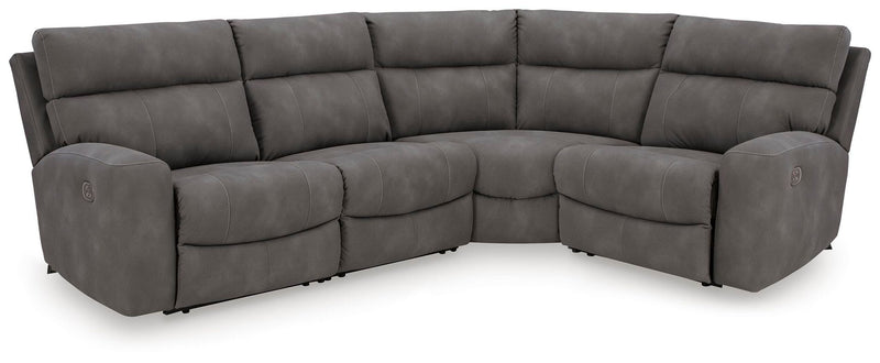 Next-Gen Durapella - 4-Piece Power Reclining Sectional - Slate - Faux Leather