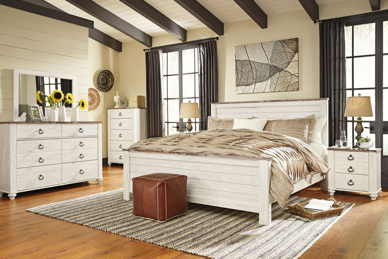 Willowton - King/Cal King Panel Headboard - Whitewash
