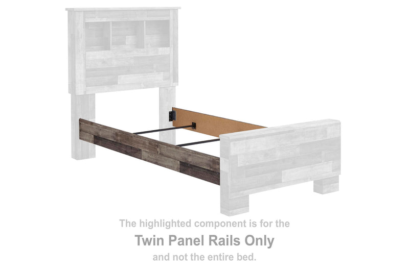 Derekson - Twin Panel Rails - Multi Gray - Wood