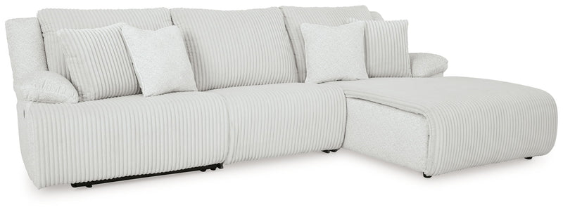 Top Tier - 3-Piece Sectional Sofa With RAF Press Back Chaise - Alloy