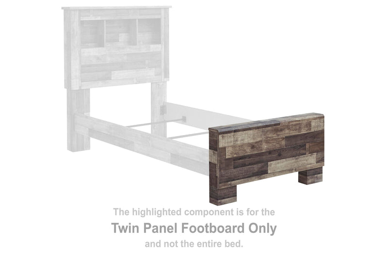 Derekson - Twin Panel Footboard - Multi Gray - Wood