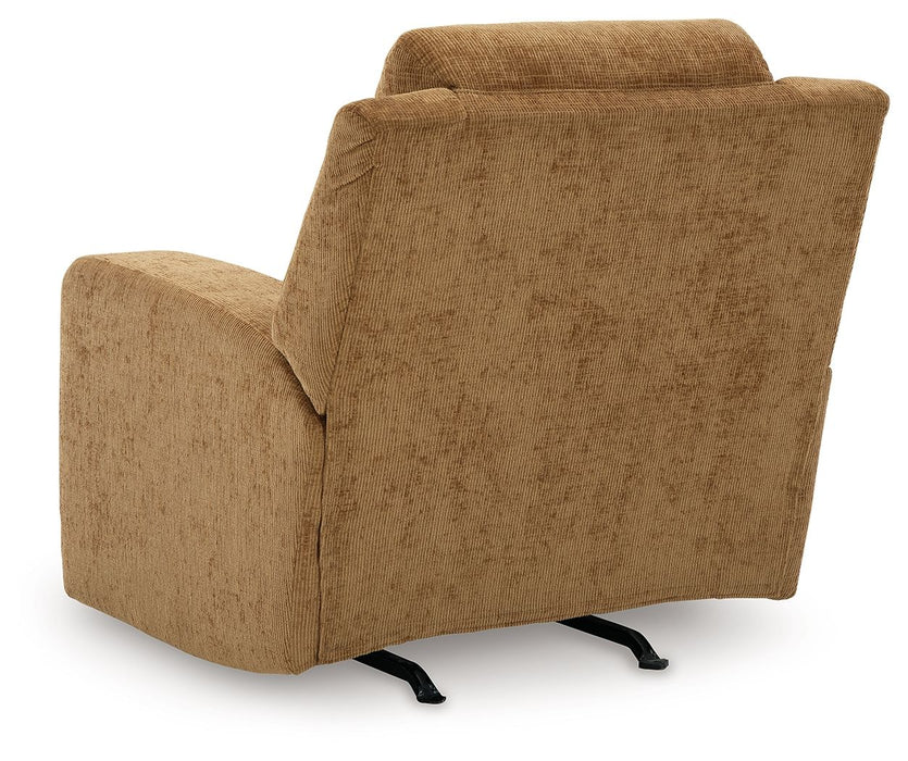 Kanlow - Rocker Recliner - Fabric - Honey