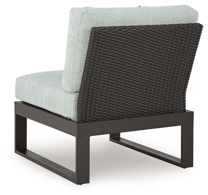 Beachloft - Armless Chair With Cushion - Black / Gray