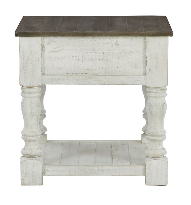 Havalance - Square End Table - White / Gray