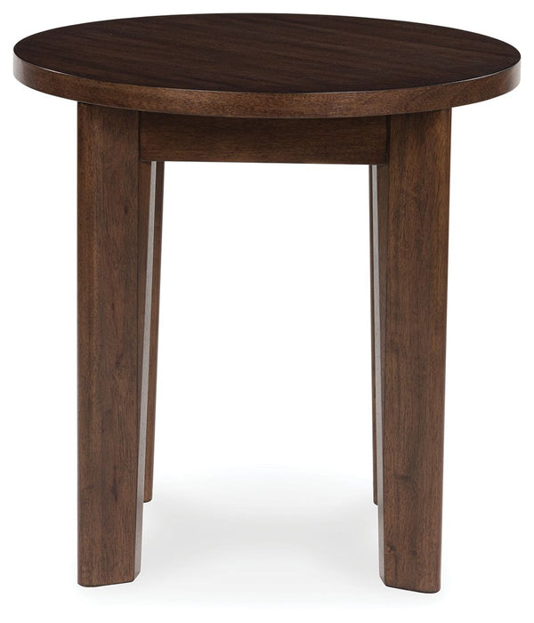Korestone 2 - Round End Table - Dark Brown