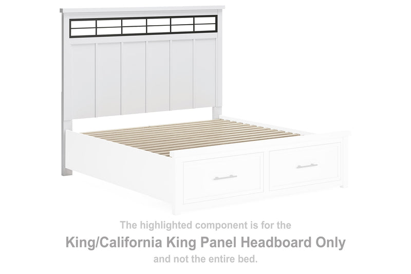 Ashbryn - King/California King Panel Headboard - White / Natural