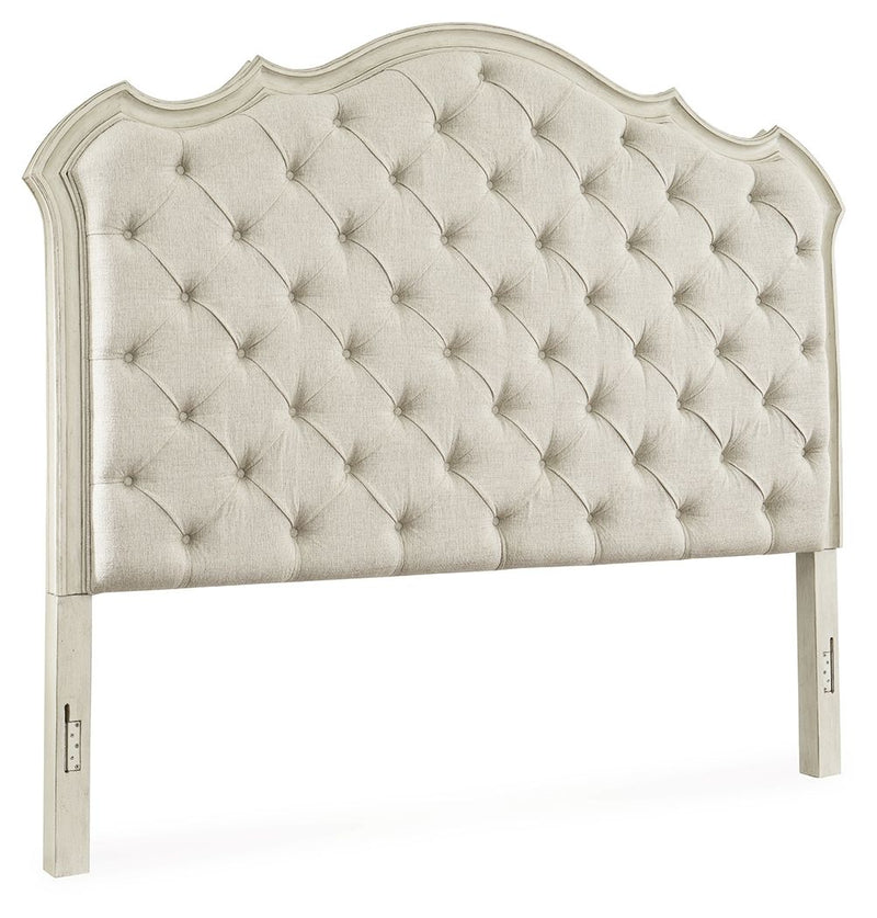 Arlendyne - Queen Upholstered Panel Headboard - Antique White
