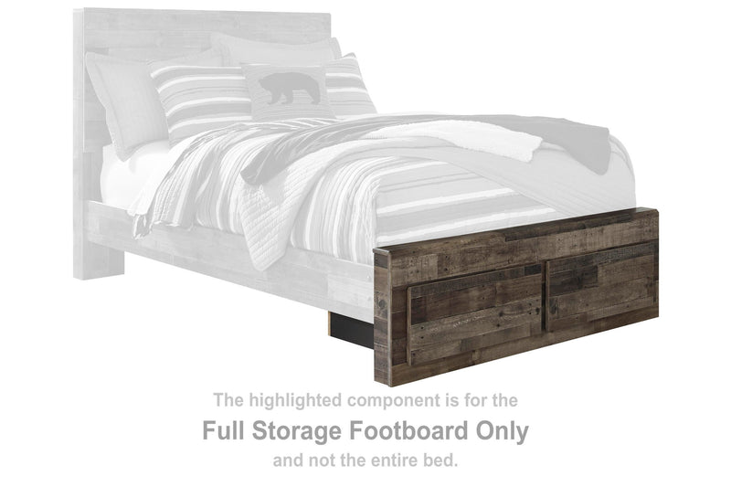 Derekson - Full Storage Footboard - Multi Gray - Wood