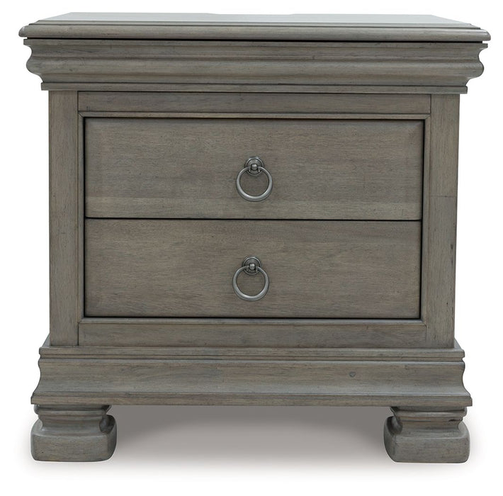 Lexorne - Three Drawer Night Stand - Gray