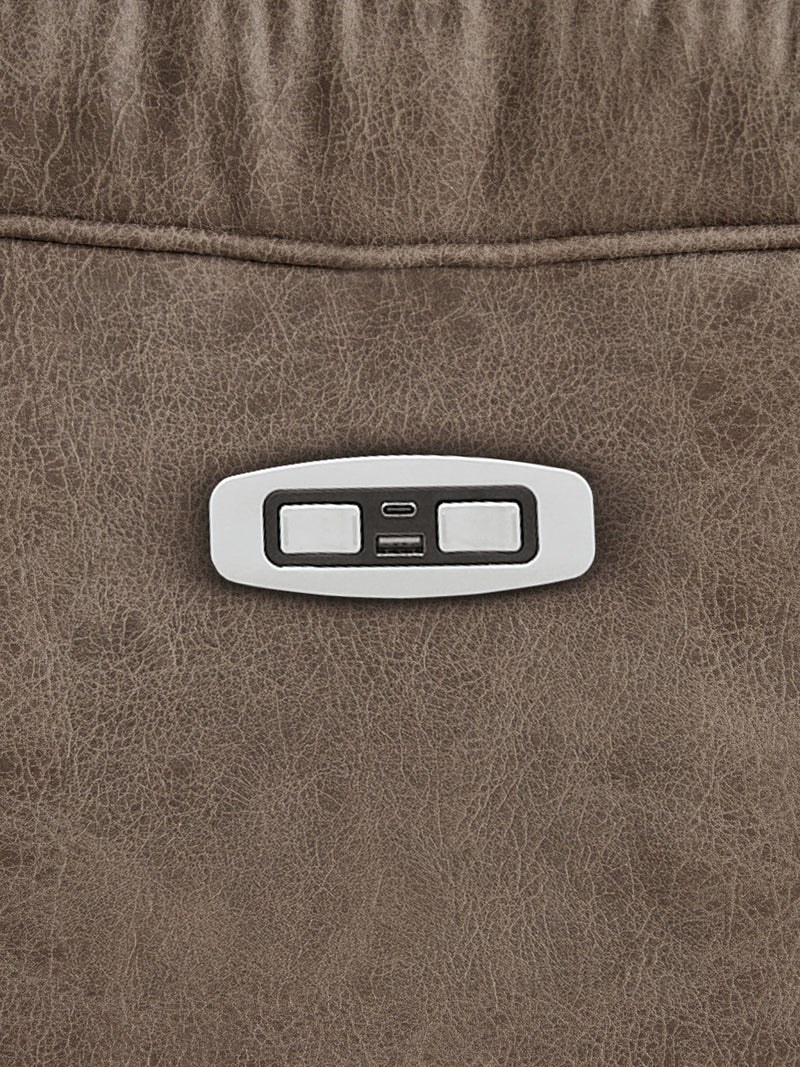 Stoneland - Power Rocker Recliner - Faux Leather - Fossil