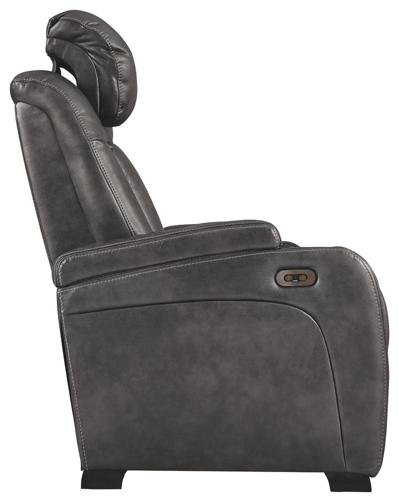 Turbulance - Pwr Rec Loveseat with Adjustable Headrest - Quarry