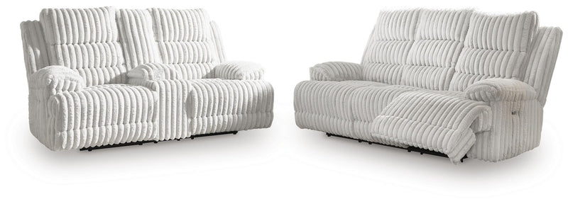 Rhines Falls - 2 Pc. - Power Reclining Sofa And Loveseat - Alloy
