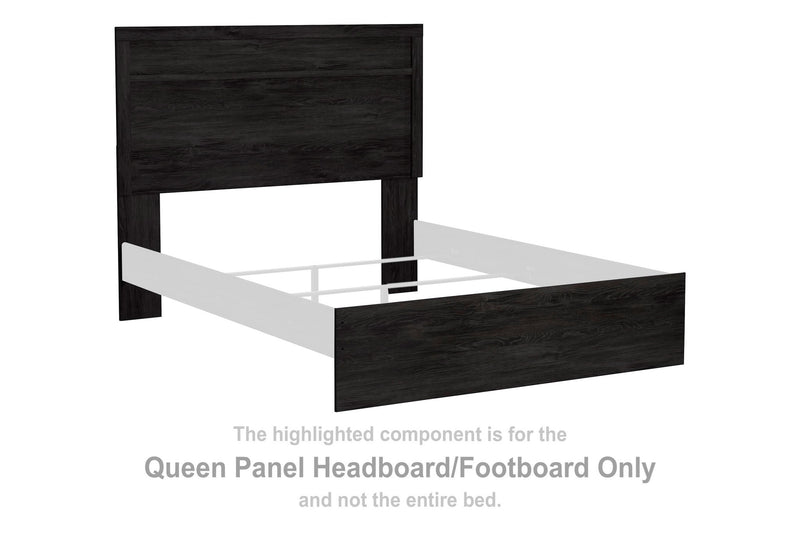 Belachime - Queen Panel Headboard/Footboard - Charcoal - Wood